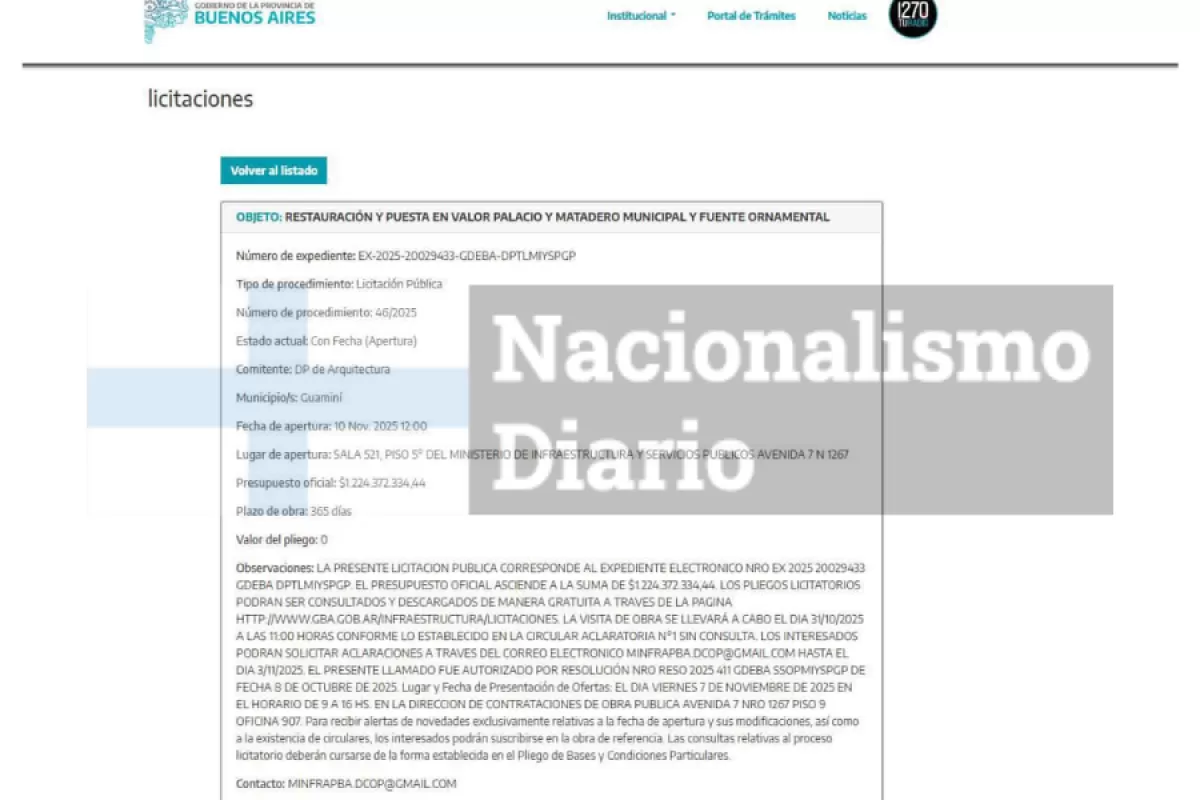 El gobierno de Axel Kicillof financiará una refacción multimillonaria en Guaminí, uno de los distritos más chicos de la Provincia