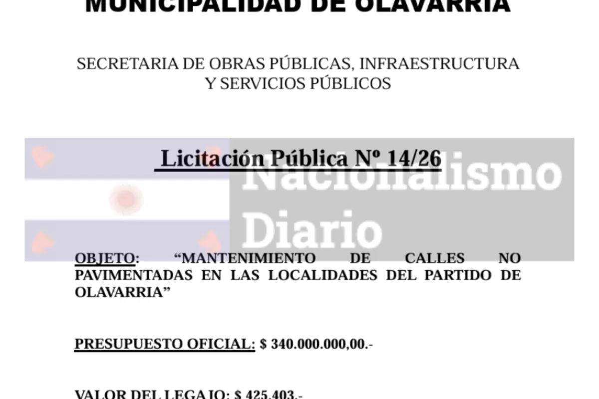 Wesner vuelve a invertir fuerte en Olavarr&iacute;a para reparar calles de tierra sin resolver el problema de fondo