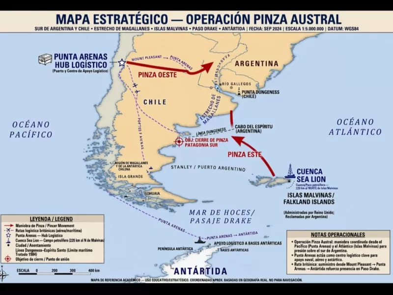 Malvinas al este y Punta Arenas al oeste, la hip&oacute;tesis que alerta sobre un cerco estrat&eacute;gico contra Argentina