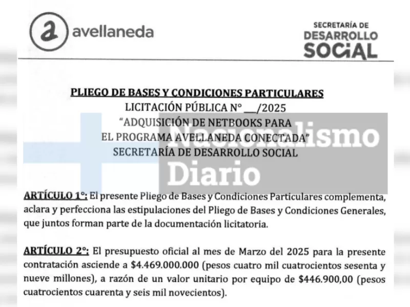 Avellaneda entregó 10.000 netbooks con un precio inflado que genera sospechas de irregularidad