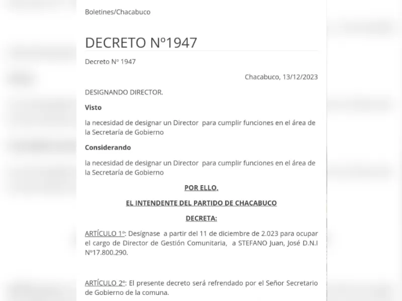 Referente de La Libertad Avanza en Chacabuco es acusado de colaborar con el kirchnerismo