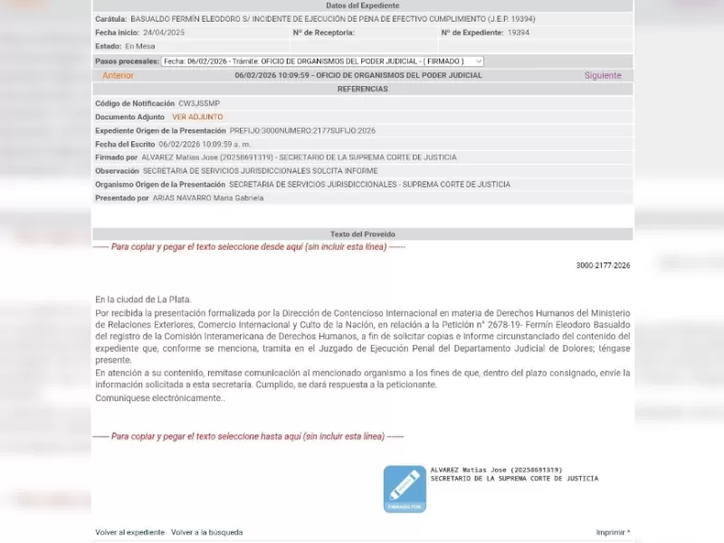 Intervenci&oacute;n del sistema interamericano motiv&oacute; que la Corte bonaerense solicite informes a Dolores