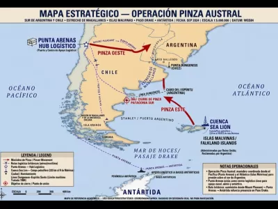 Malvinas al este y Punta Arenas al oeste, la hip&oacute;tesis que alerta sobre un cerco estrat&eacute;gico contra Argentina